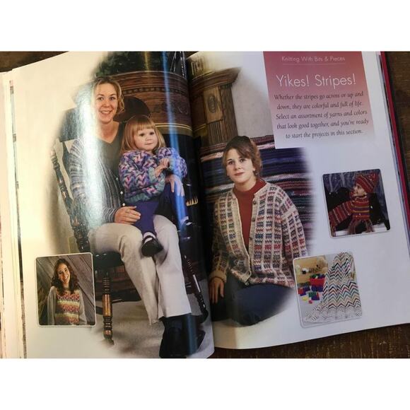 Knitting with Bits and Pieces Hardcover Pattern Book- Scrapghan Left over Yarn - Picture 4 of 6